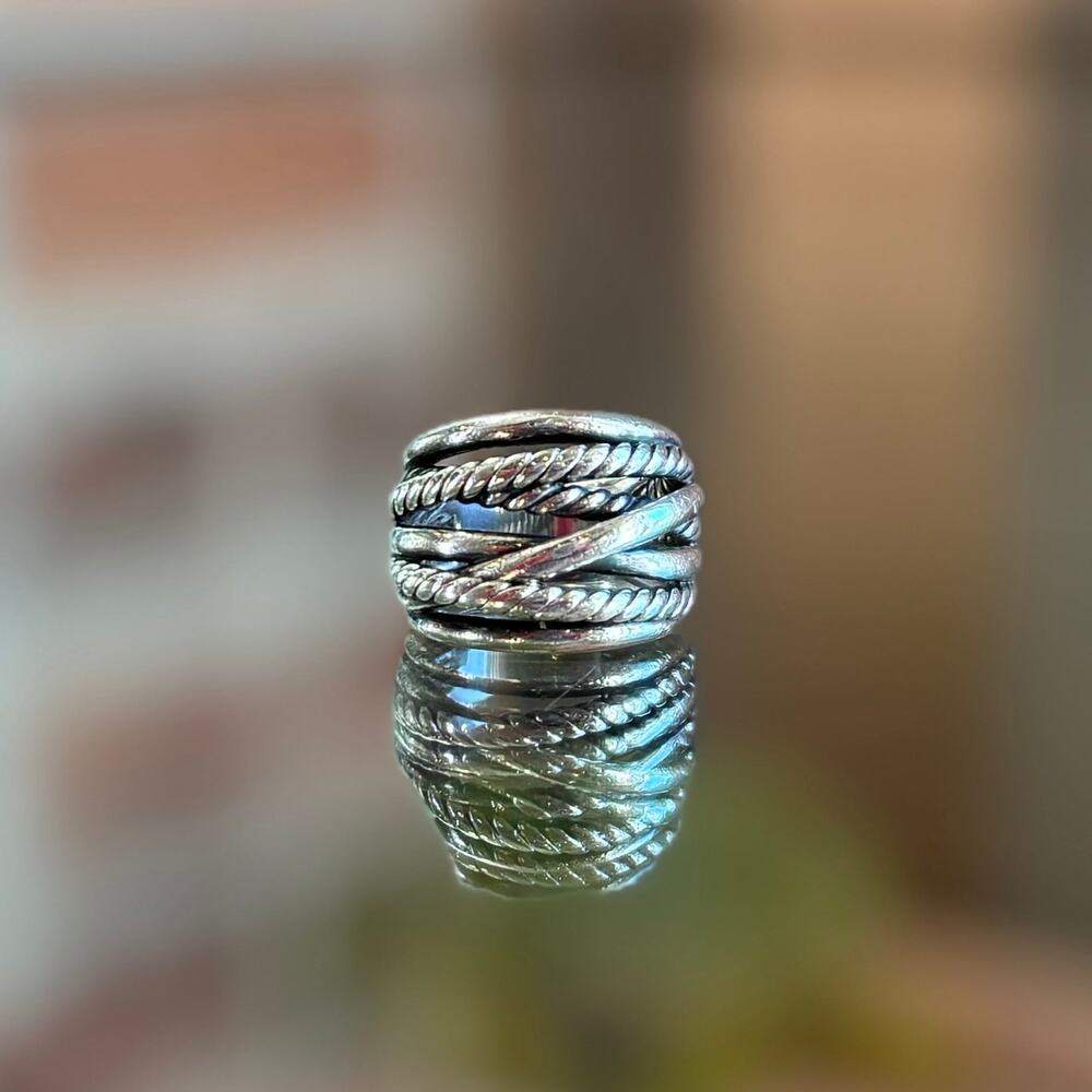 DAVID YURMAN Crossover Five Row Ring Sterling Silver SZ 5.5